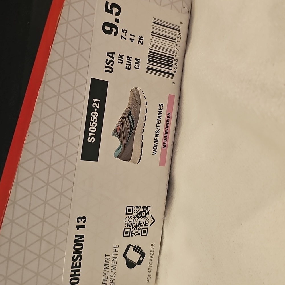 Saucony Cohesion 13 Grey/Mint Womans Athletic Shoes 9.5 Excellent Condition - Picture 2 of 7